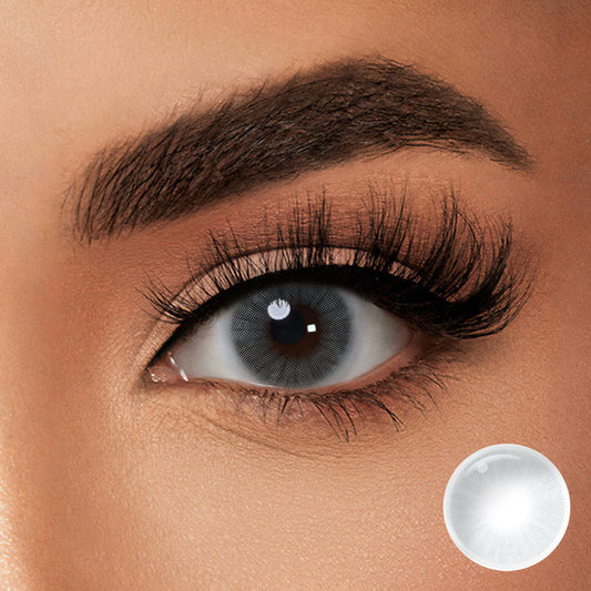 Seebelle Graphite Hidrocor colored contact lens - yearly grey eye color
