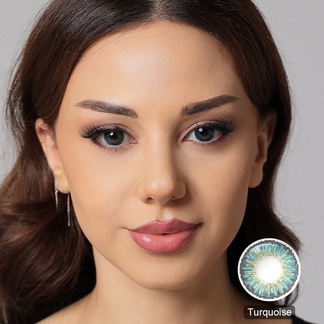 Turquoise 3-Tone Colored Contact Lenses (Yearly)
