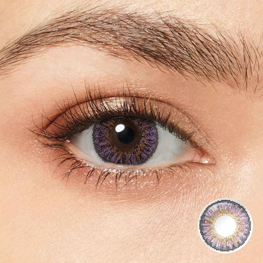 Seebelle Amethyst 3-Tone colored contact lens - yearly violet purple eye color