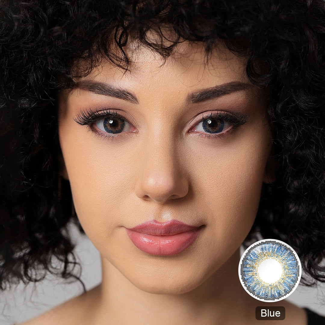 Blue 3-Tone Colored Contact Lenses (Yearly)
