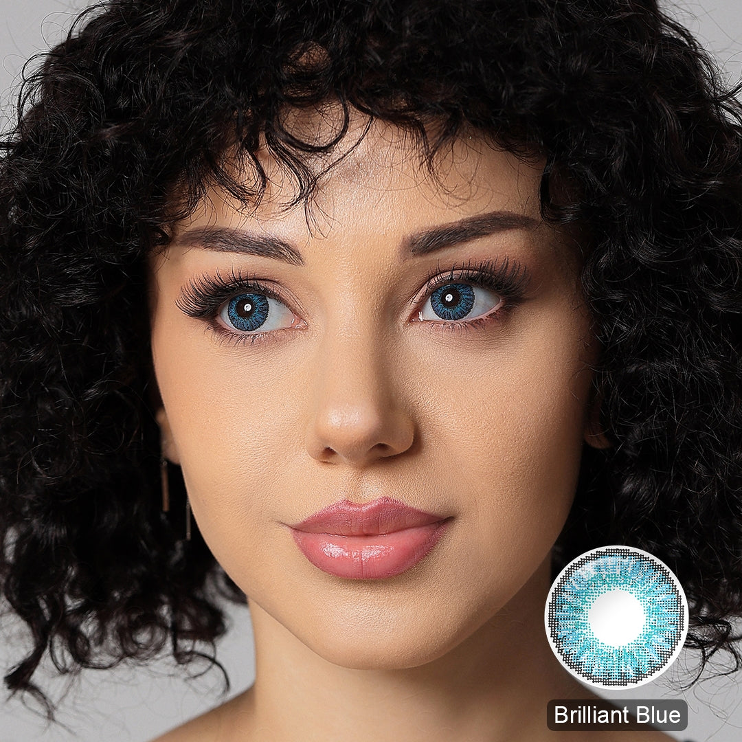 Brilliant Blue 3-Tone Colored Contact Lenses (Yearly)