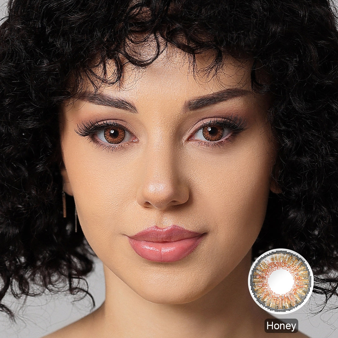 Honey 3-Tone Colored Contact Lenses (Yearly)