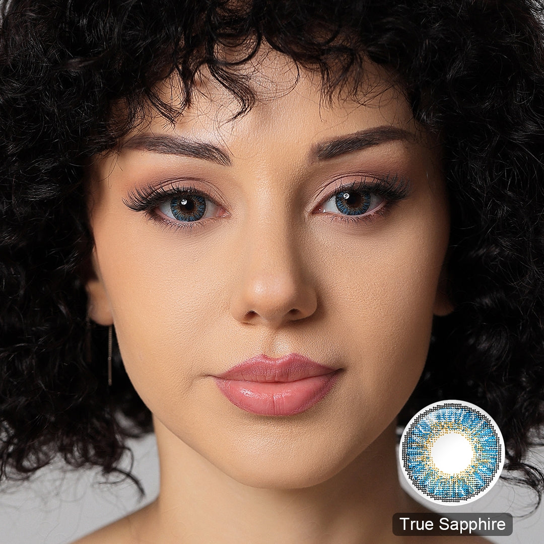 True Sapphire 3-Tone Colored Contact Lenses (Yearly)
