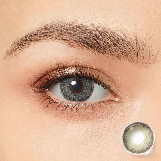 Seebelle Gray Green Diamond colored contact lens - yearly grey-green eye color