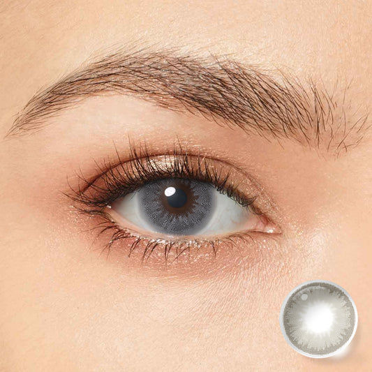 Seebelle Gray Shadow Diamond colored contact lens - yearly dark grey eye color