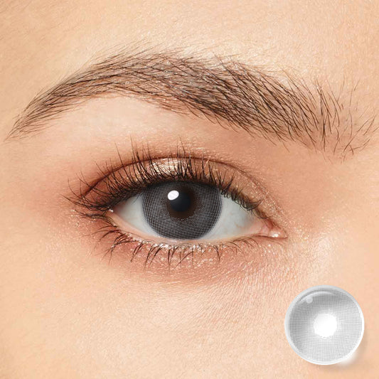 Seebelle Silver Gray Broadway colored contact lens - yearly silver grey eye color