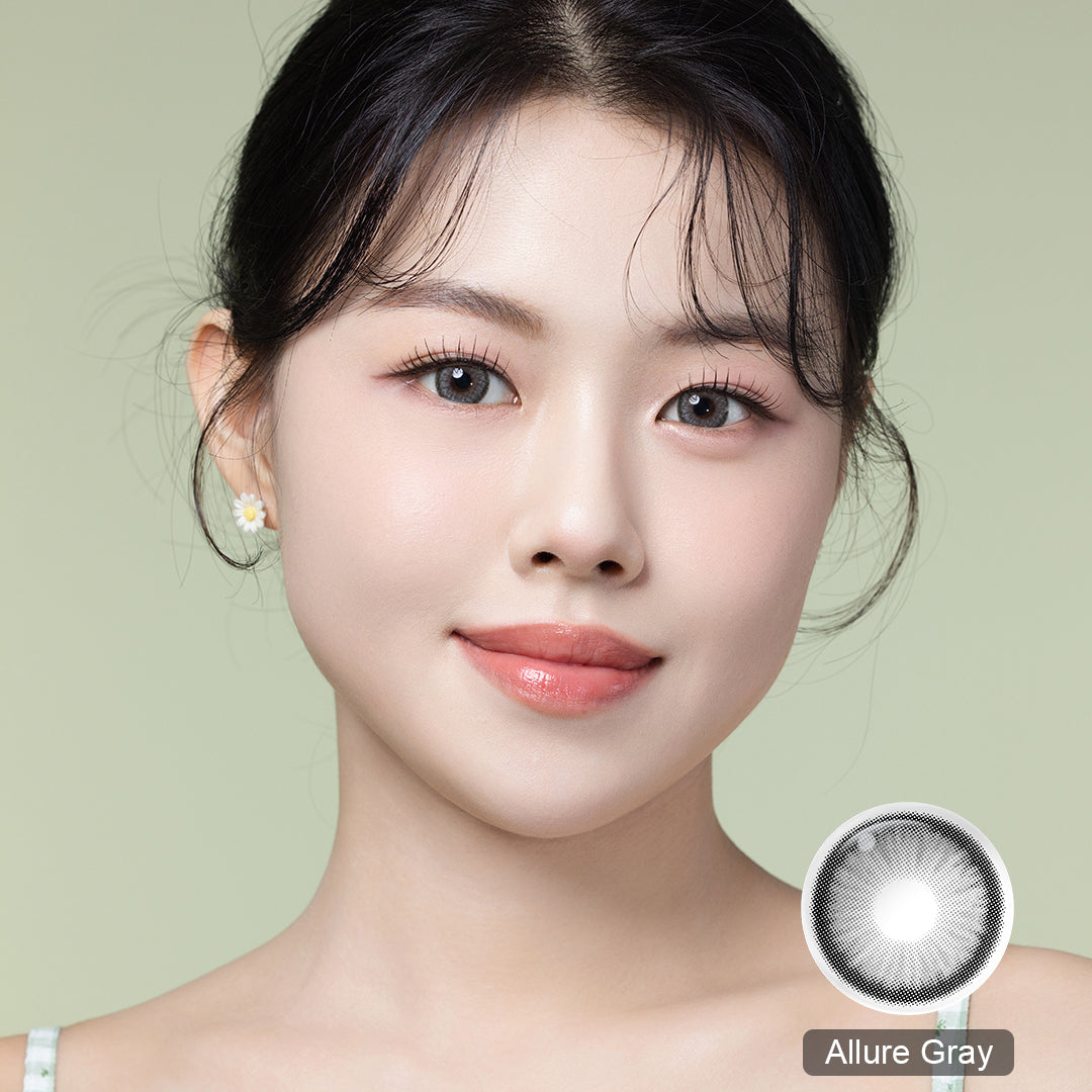 Seebelle Allure Gray Diamond N prescription colored contact lens - 6 month corrective grey eye color