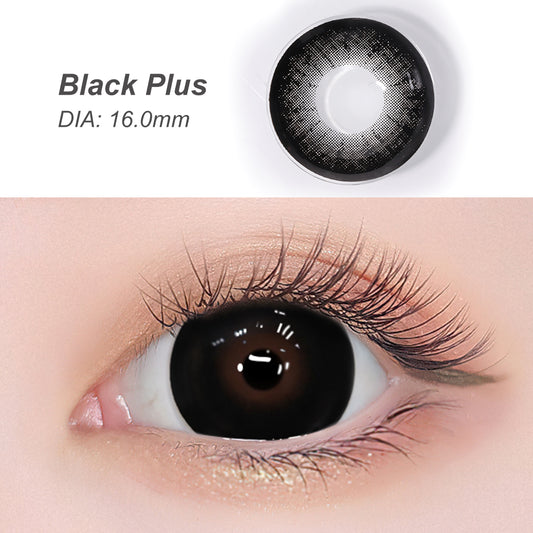 Seebelle Black Plus Supersize colored contact lens - 6 month enlarging black eye color