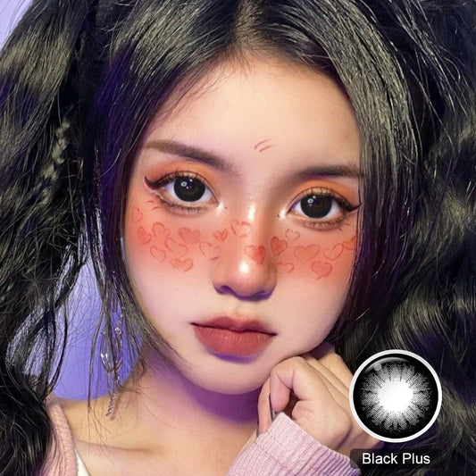 Seebelle Black Plus Supersize prescription colored contact lens - 6 month corrective enlarging black eye color