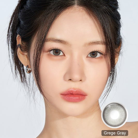 Seebelle Grege Gray LUNA prescription colored contact lens - 6 month corrective taupe grey eye color