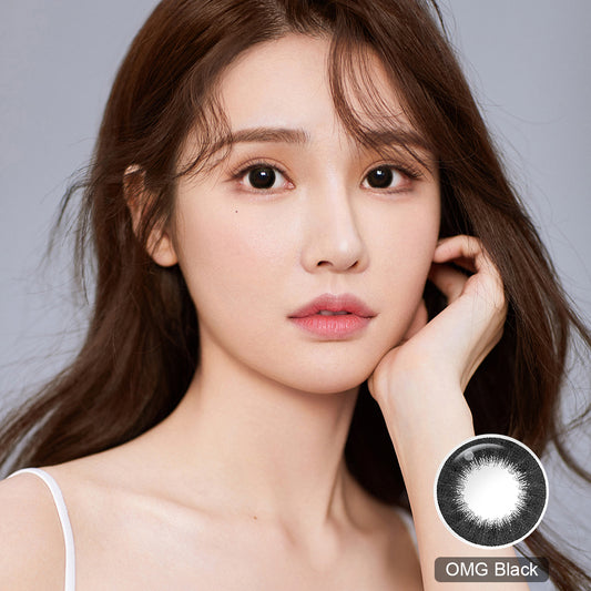 Seebelle Black OMG prescription colored contact lens - 6 month corrective black eye color