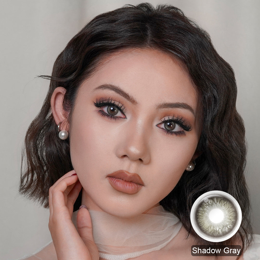 Seebelle Shadow Gray Blush Girl prescription colored contact lens - 6 month corrective grey eye color